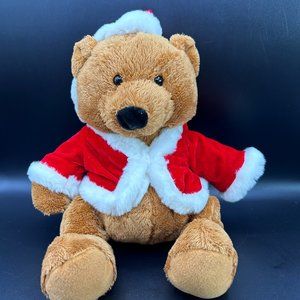 Chrisha Playful Santa Suit Brown Bear Plush Christmas Stuffed Animal Toy 2005